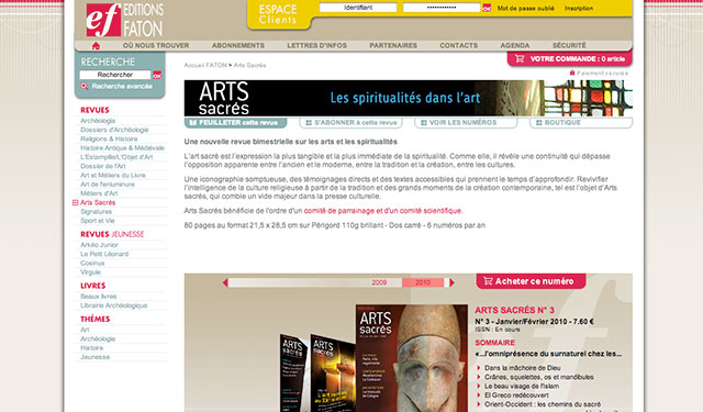 Site web Arts Sacrés