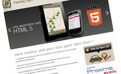 Site Internet Parking Dijon, iPhone, Google Android et WebApp