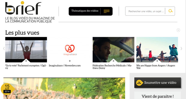 accueil site internet video brief