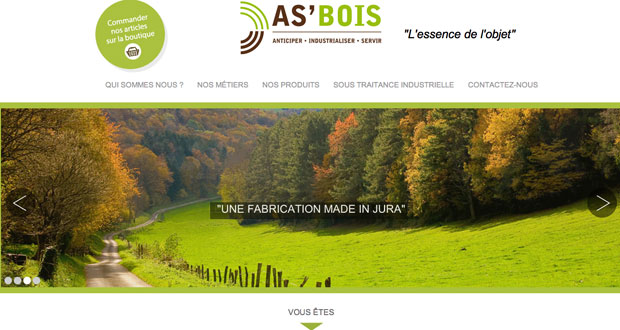 page d'accueil site internet as'bois