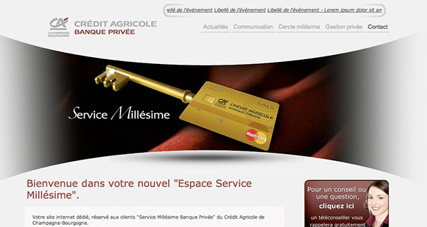 Espace Millésime : un site Web
