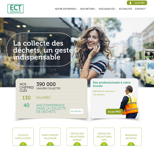 accueil site internet ect collecte