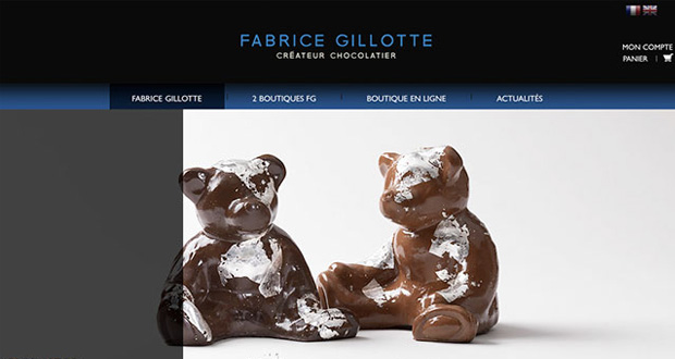site Web pour le chocolatier Fabrice Gillotte