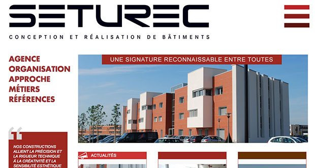 Accueil site Internet Seturec