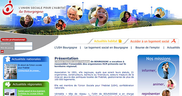 Mise en ligne du site Internet de l’Union Sociale pour l’Habitat de Bourgogne
