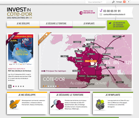 Page d'accueil du site www.investincotedor.fr