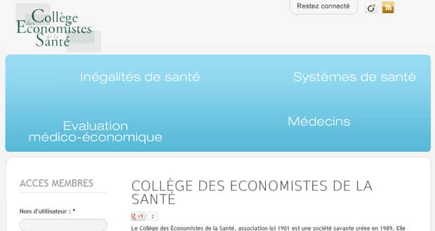 Collège des économistes de la santé : refonte du site Internet