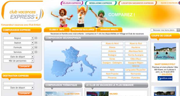 Mise en ligne du site de Club Vacances Express