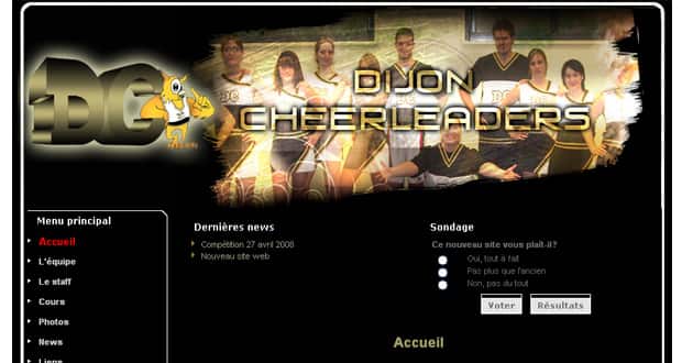 Site Internet du Dijon Cheerleaders