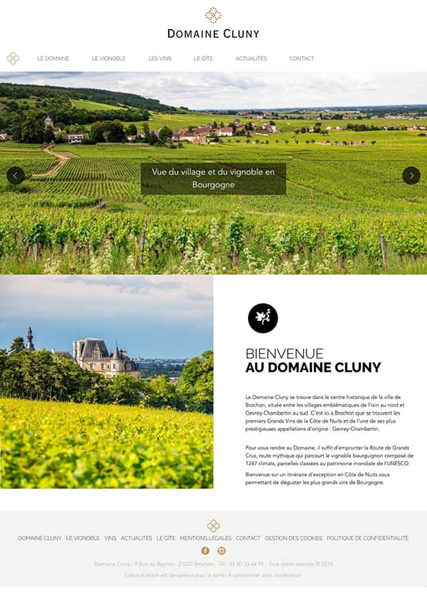 Le Domaine Cluny s’affiche sur le web