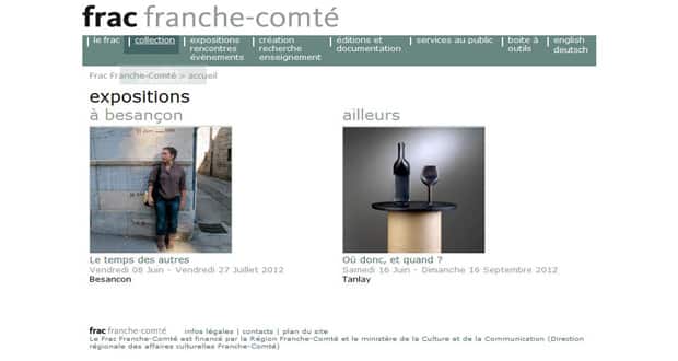 site Internet du FRAC Franche-Comté