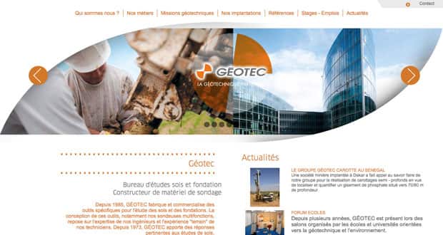 Nouveau site Internet pour Géotec