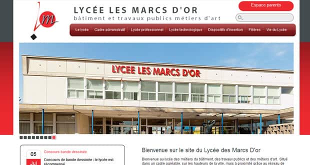 Site Internet du Lycée des Marcs d’Or