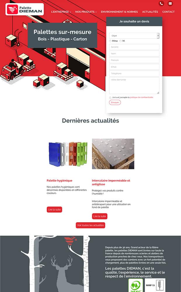 Palette DIEMAN affirme son positionnement sur le web