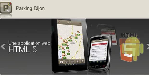 Site Internet Parking Dijon, iPhone, Google Android et WebApp