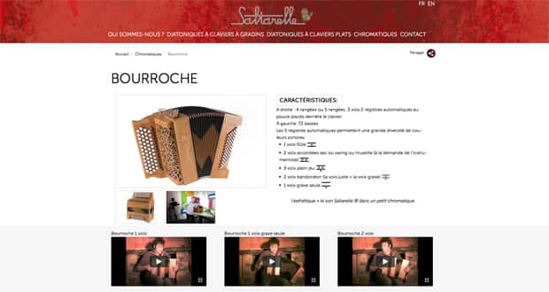 Saltarelle présente ses accordéons sur Internet
