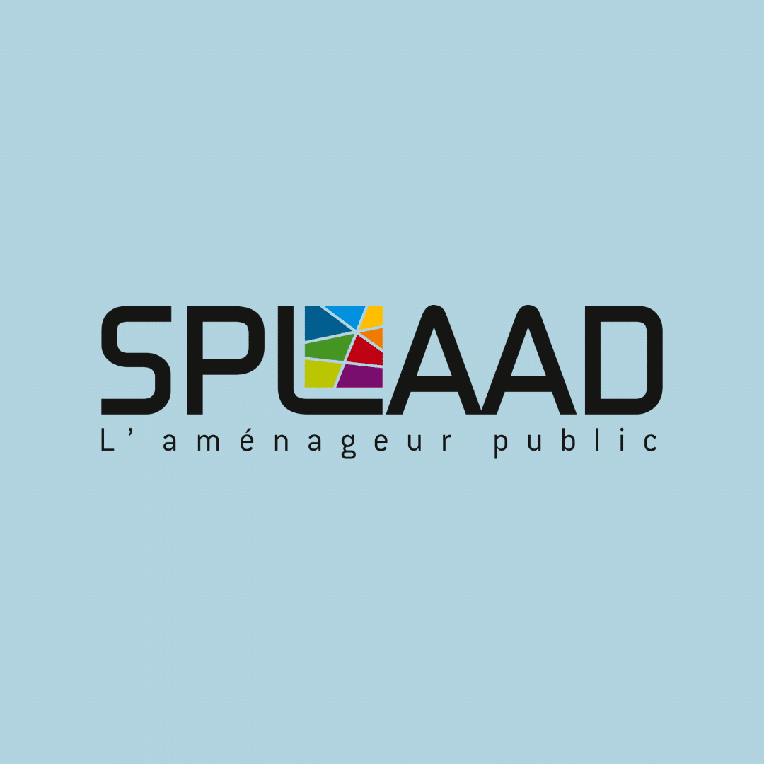 Logo SPLAAD, fond bleu clair
