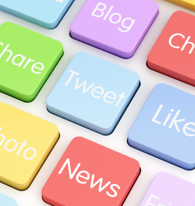 Clavier ordinateur touches like, ns, chat, photo, blog, internet