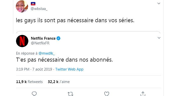 Post twitter réponse netflix