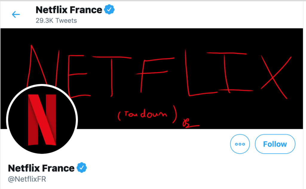 Bannière twitter netflix toudoum