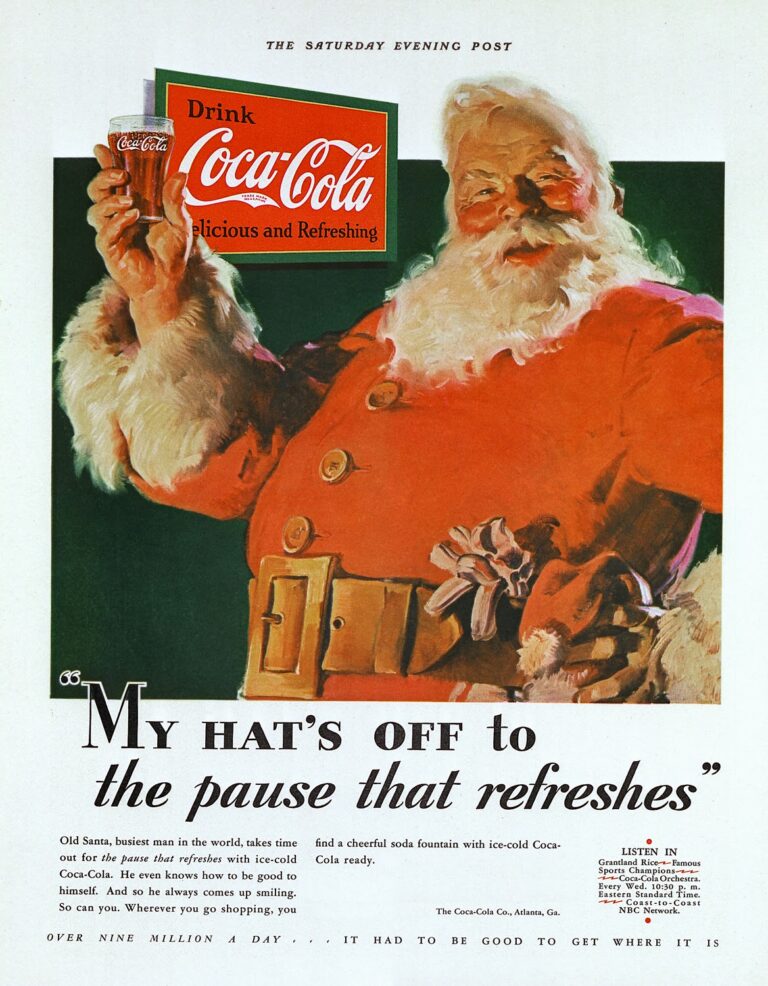 Affiche père noël coca-cola